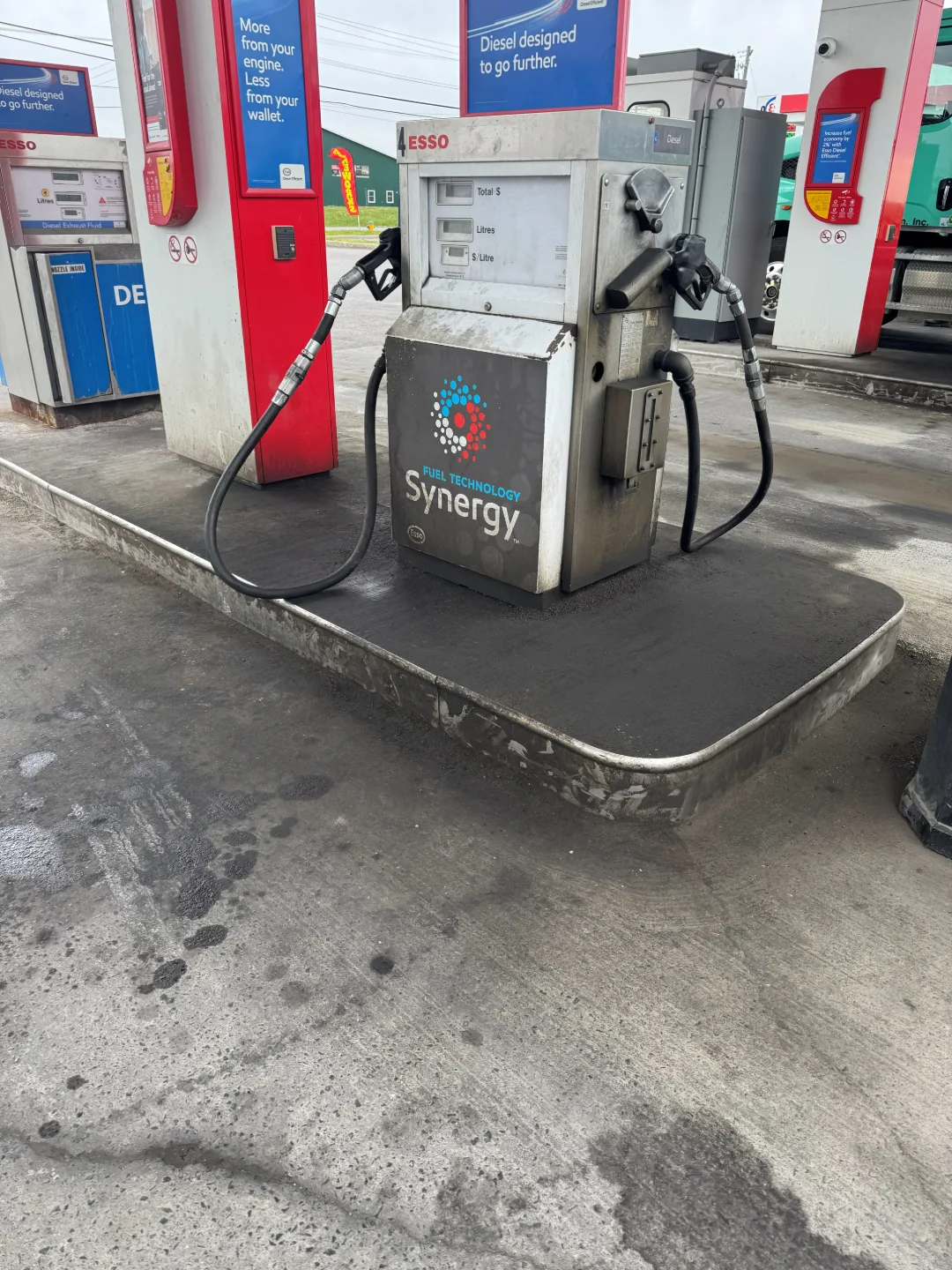 Pump island, before cleaning