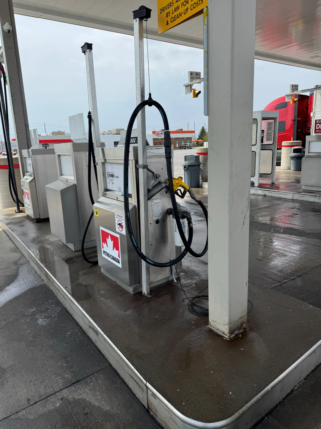 Pump island, after cleaning