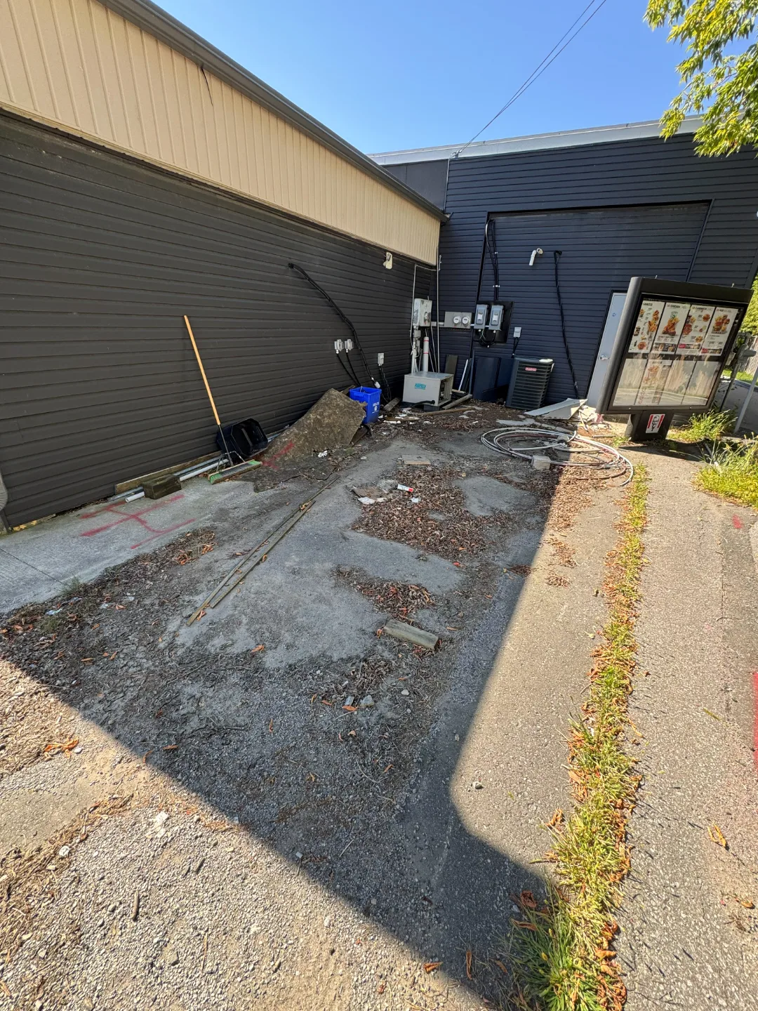 Rear of building, before cleaning